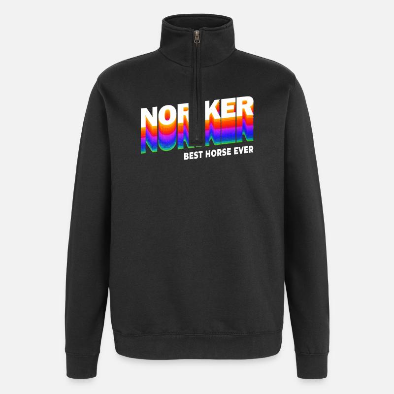 Noriker Pferde Design / Geschenkidee - Quarter-Zip-Sweatshirt - Schwarz