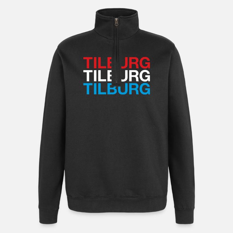 TILBURG Pays-Bas Drapeau des Pays-Bas - Sweat à zip 1/4 - noir