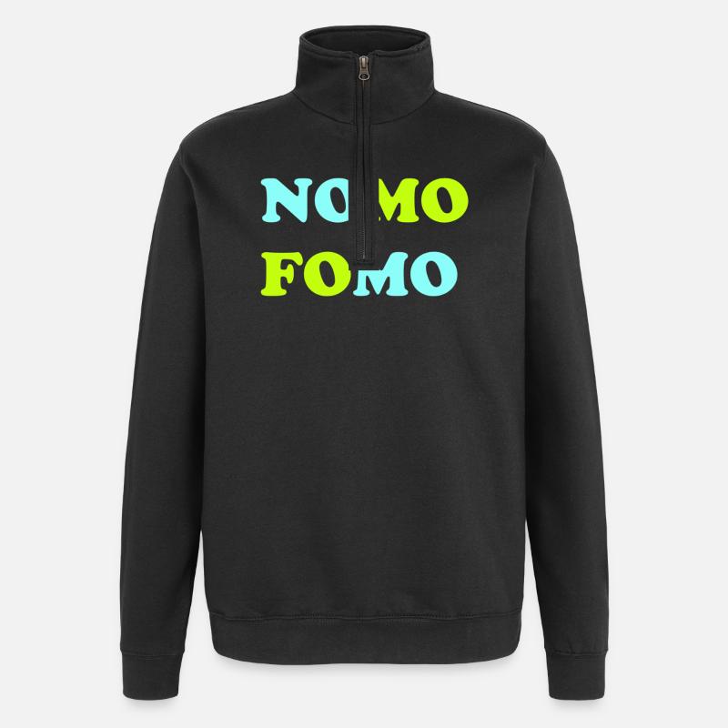 FOMO Peur de manquer quelque chose - Sweat à zip 1/4 - noir