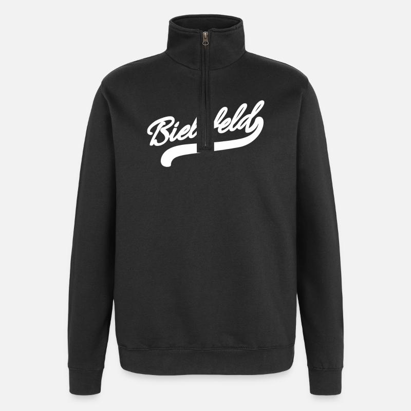 Bielefeld Rétro - Sweat à zip 1/4 - noir