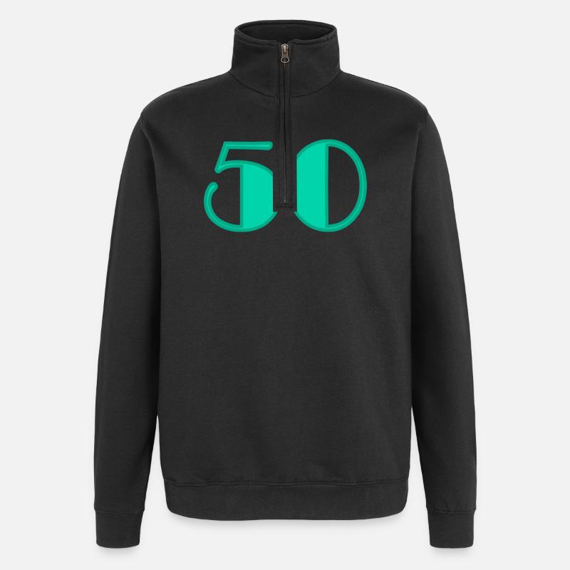 50. HAPPY BIRTHDAY. JOYEUX ANNIVERSAIRE - Sweat à zip 1/4 - noir