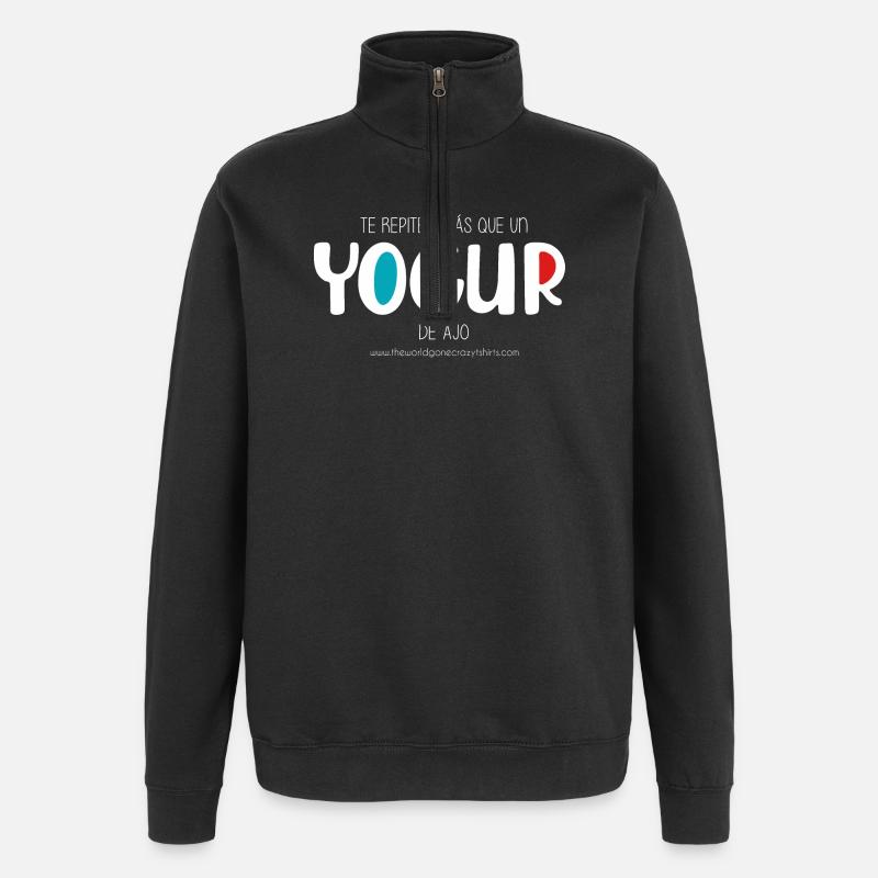 Yogourt à l’ail (noir) - Sweat à zip 1/4 - noir