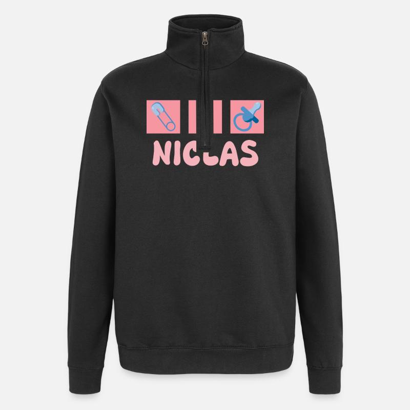 Niclas - Quarter-Zip-Sweatshirt - Schwarz