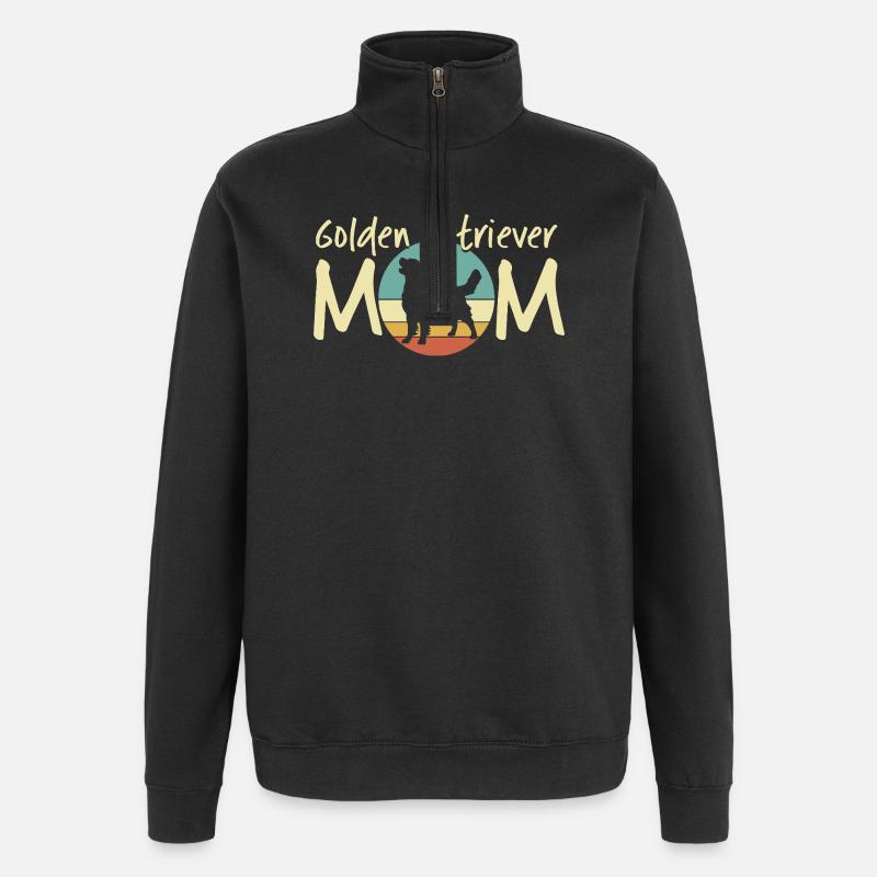 Golden Retriever Mutter Illustration - Quarter-Zip-Sweatshirt - Schwarz