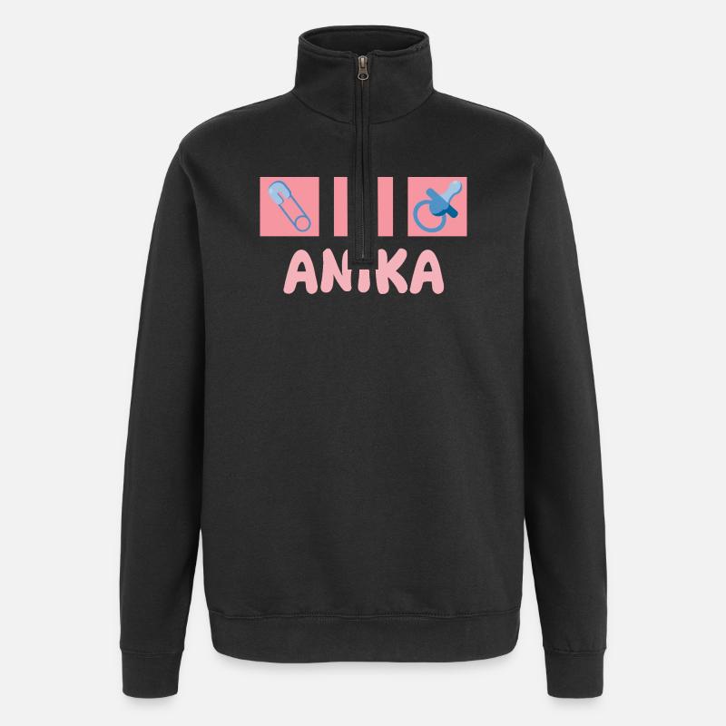 Gift for Anika - Quarter-Zip Sweatshirt - black