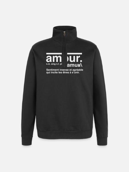 Love Definition Dictionary Style - Quarter-Zip Sweatshirt - black