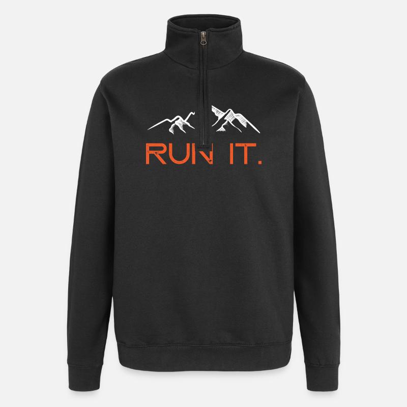 Ultra Running – Lauf es! - Quarter-Zip-Sweatshirt - Schwarz