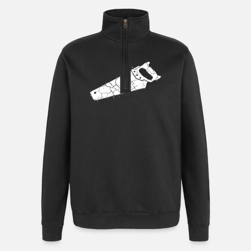 Outil Grunge Saw Fox Tail - Sweat à zip 1/4 - noir