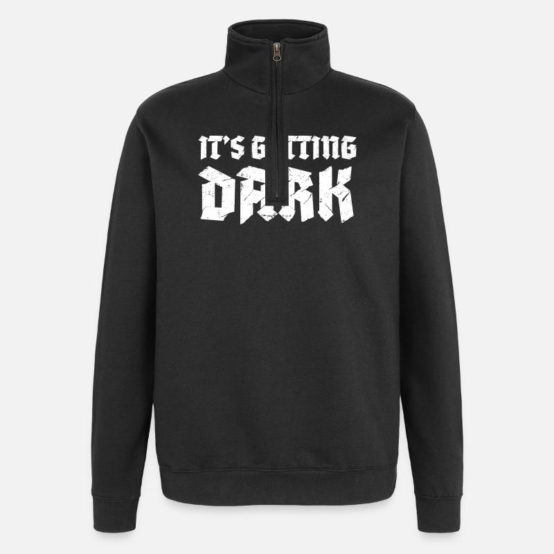 Es bekommt dunkles Graffiti-Typografiedesign - Quarter-Zip-Sweatshirt - Schwarz