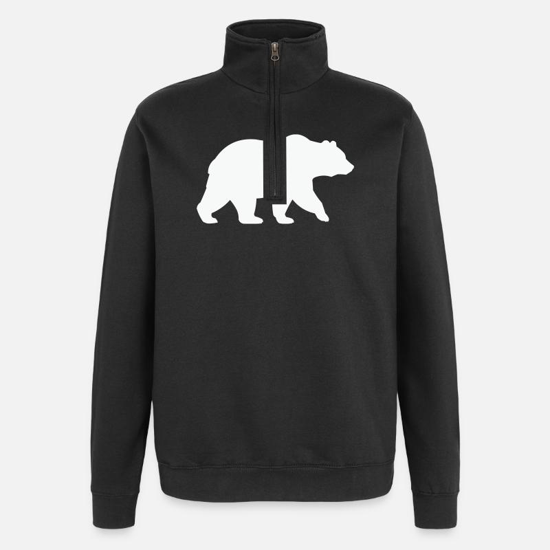 Bear - Sweat à zip 1/4 - noir