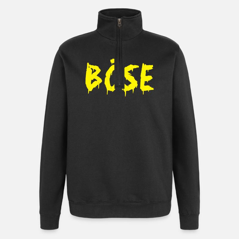 EVIL - Sweat à zip 1/4 - noir