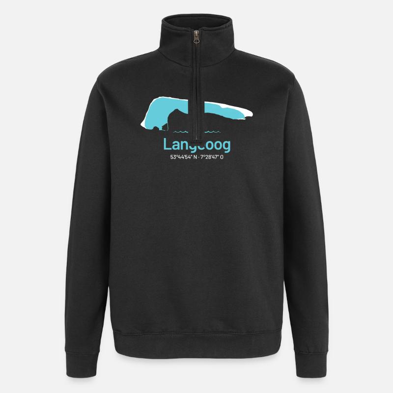Langeoog | Carte de conception - Sweat à zip 1/4 - noir