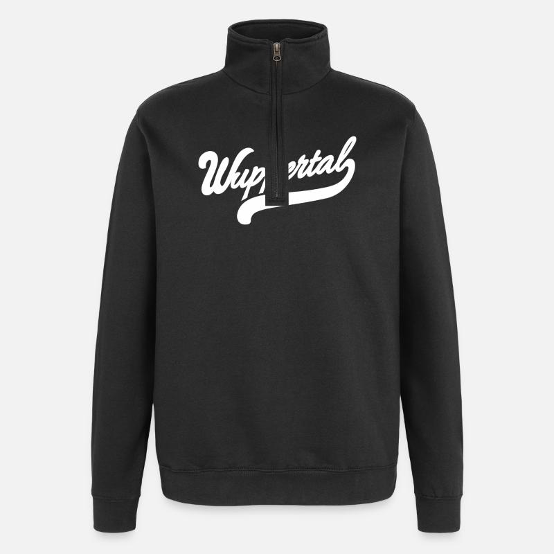 Wuppertal Rétro - Sweat à zip 1/4 - noir