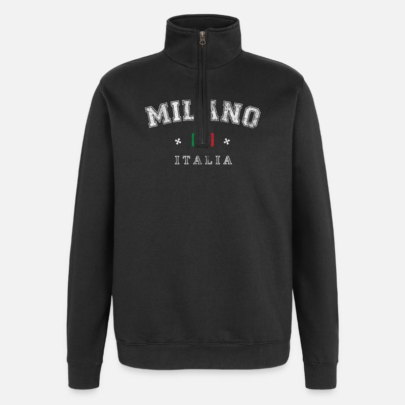 Milano Italia - Sweat à zip 1/4 - noir