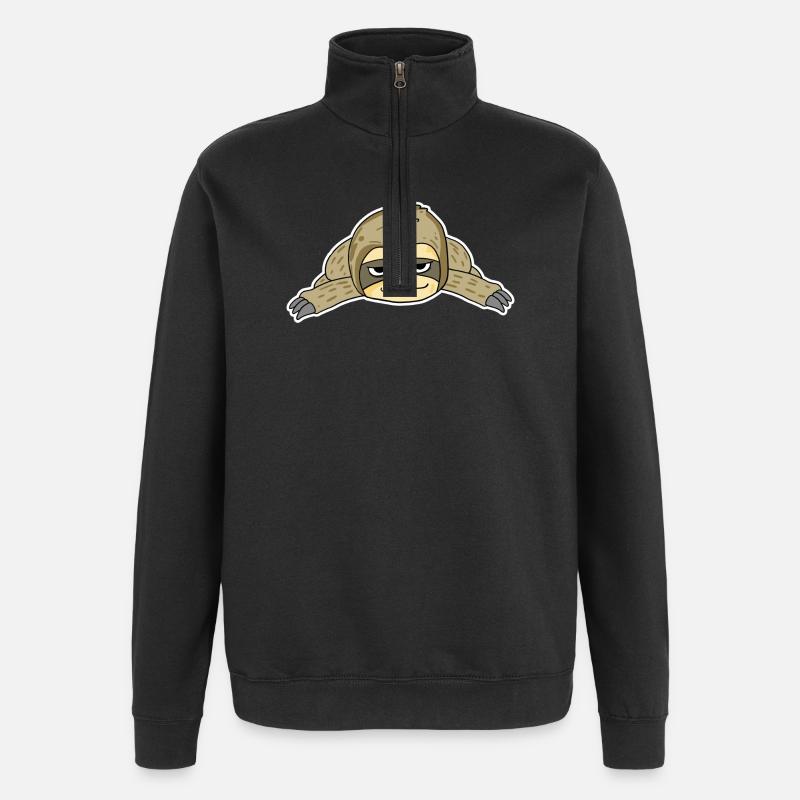Faultier - Quarter-Zip-Sweatshirt - Schwarz