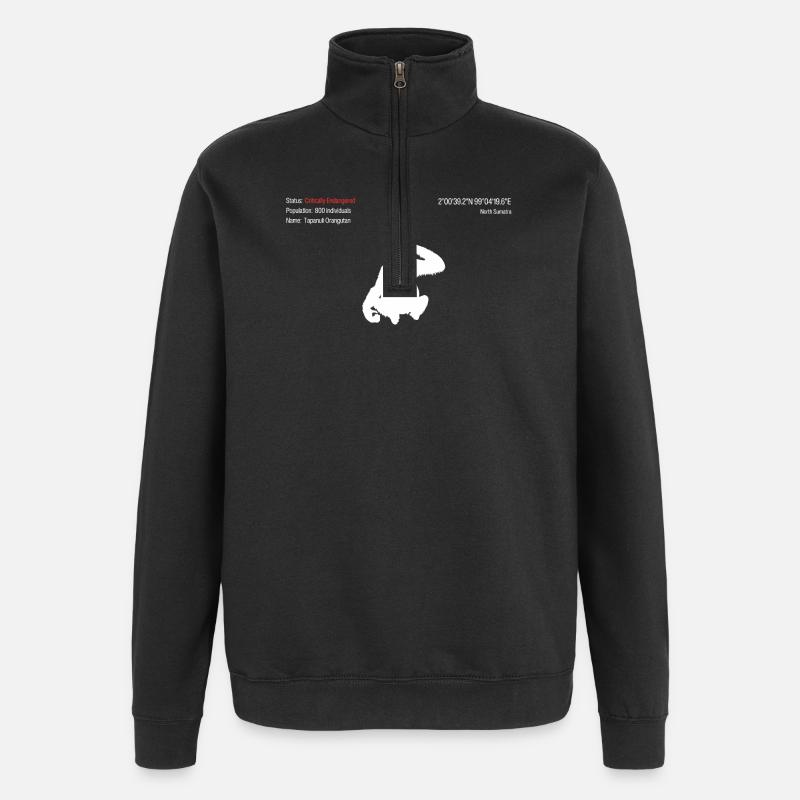 Orang-outan - Sweat à zip 1/4 - noir