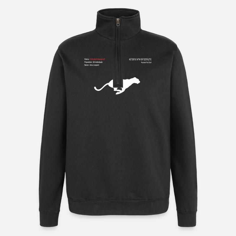 Amu Leopard - Quarter-Zip Sweatshirt - black