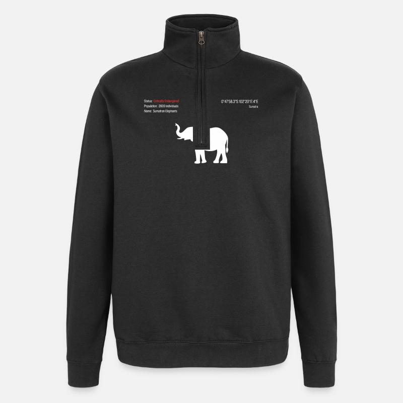 Elefant - Quarter-Zip-Sweatshirt - Schwarz