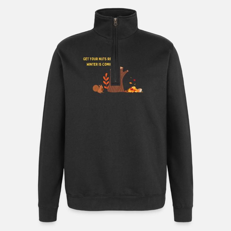 Noix pour l’hiver - Sweat à zip 1/4 - noir