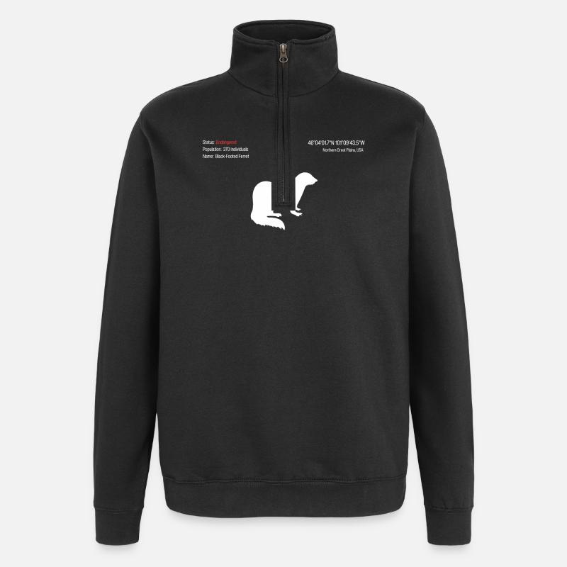 Frettchen - Quarter-Zip-Sweatshirt - Schwarz