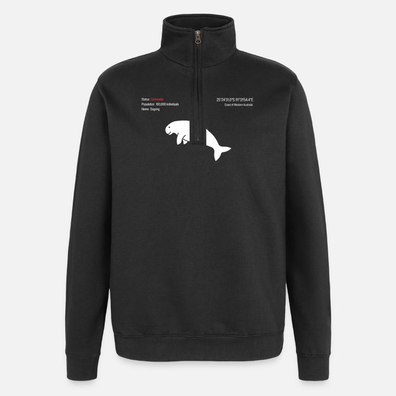 Dugong - Sweat à zip 1/4 - noir