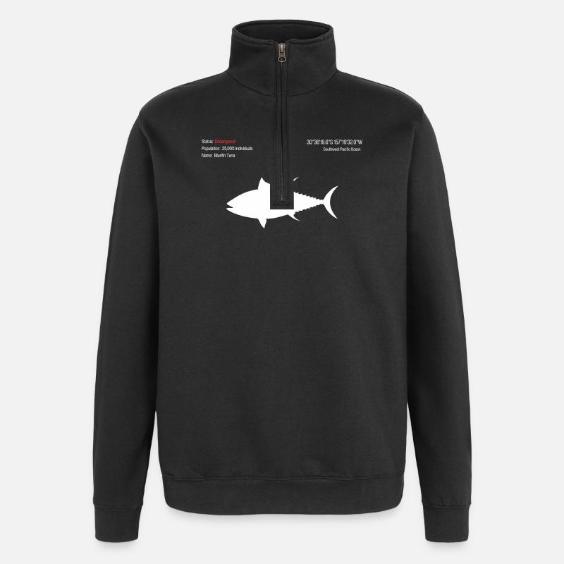 Thunfisch - Quarter-Zip-Sweatshirt - Schwarz