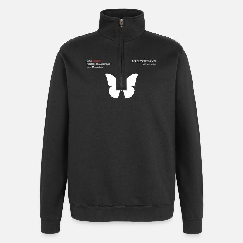 Butterfly - Quarter-Zip Sweatshirt - black