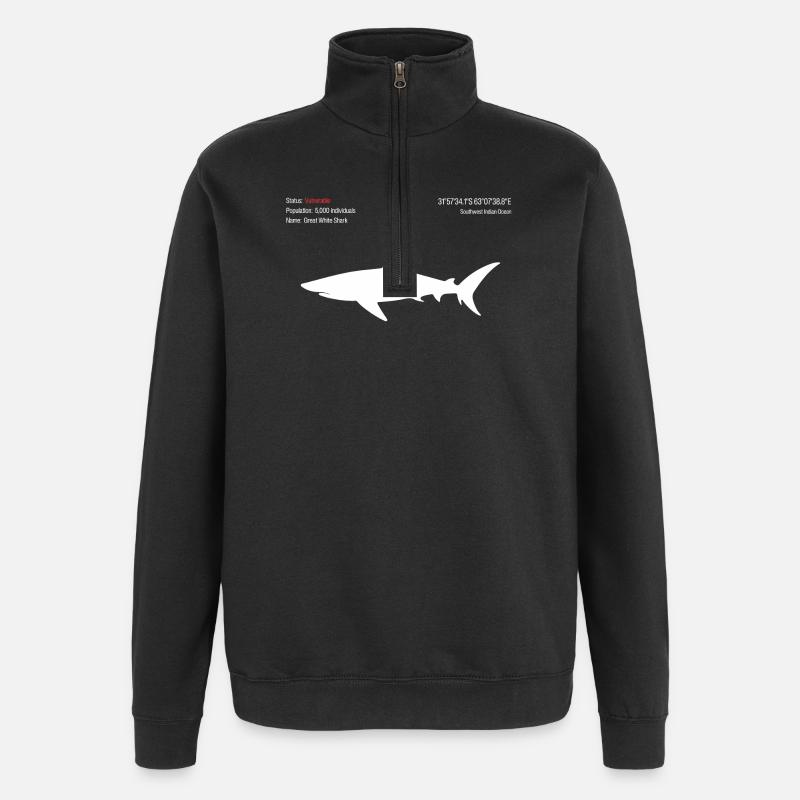 Requin - Sweat à zip 1/4 - noir