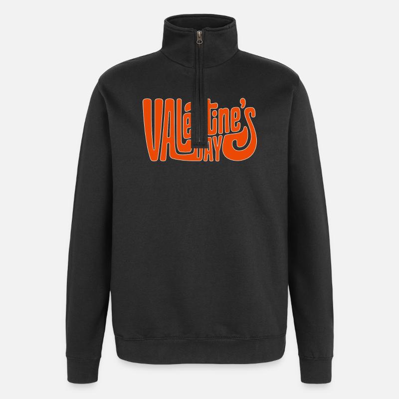 Saint-Valentin - Sweat à zip 1/4 - noir