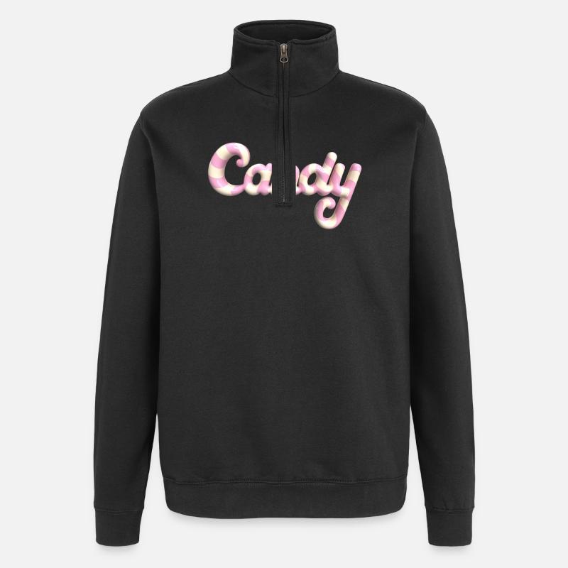 Candy Lettering – 3D Render Candy Style - Quarter-Zip Sweatshirt - black