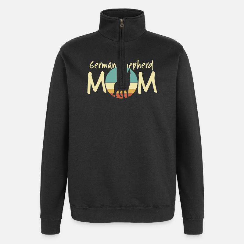 German Shepherd Mom Retro Design - Quarter-Zip Sweatshirt - black