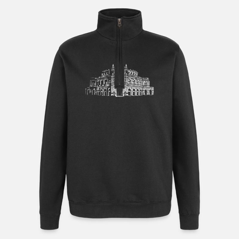 Semperoper Dresden Architecture Art - Quarter-Zip Sweatshirt - black