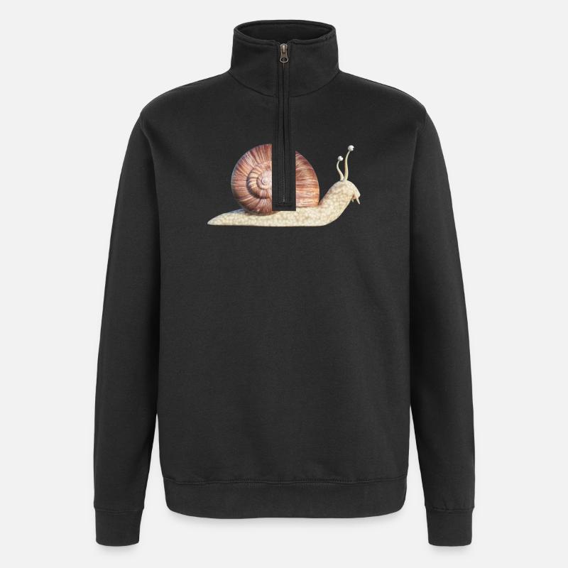 escargot - Sweat à zip 1/4 - noir