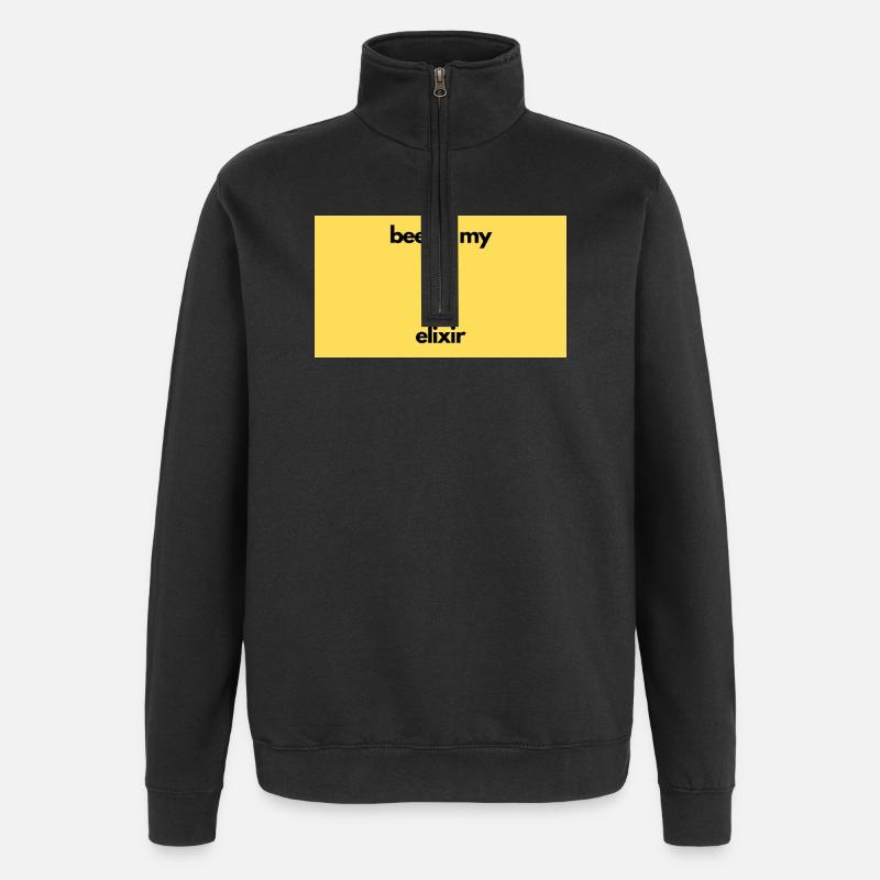 Bier Elixier – Glas Design - Quarter-Zip-Sweatshirt - Schwarz