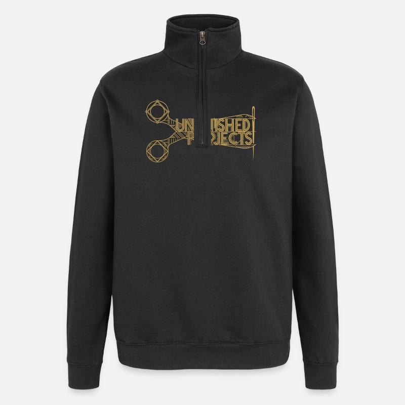 Projets inachevés Ciseaux - Sweat à zip 1/4 - noir