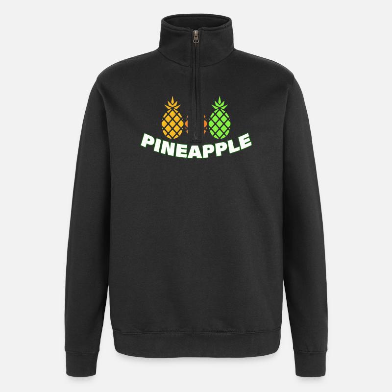 Ananas - Sweat à zip 1/4 - noir