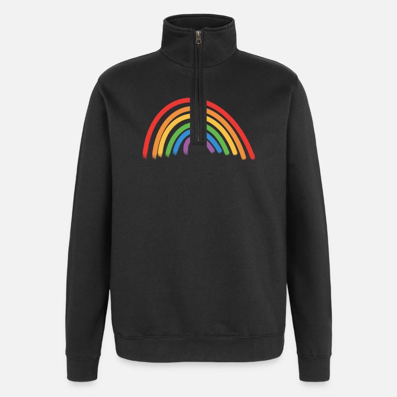 Idée de cadeau arc-en-ciel - Sweat à zip 1/4 - noir