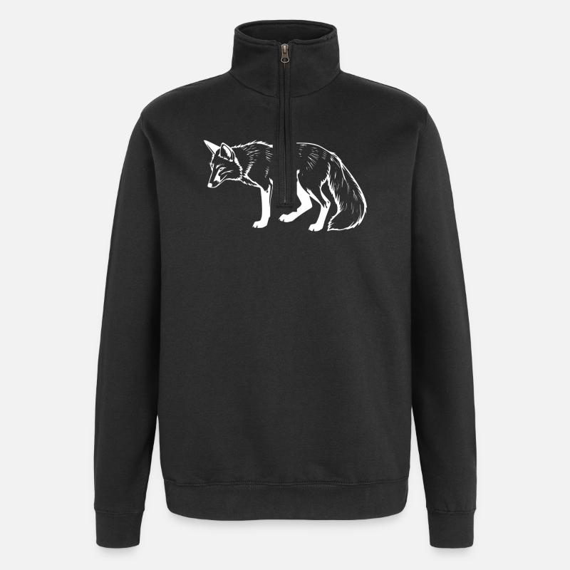 Fuchs - Quarter-Zip-Sweatshirt - Schwarz