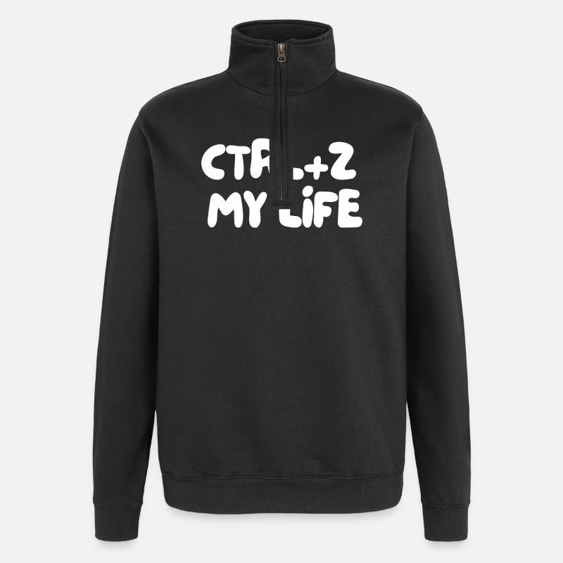 CTRL+Z MA VIE - Sweat à zip 1/4 - noir