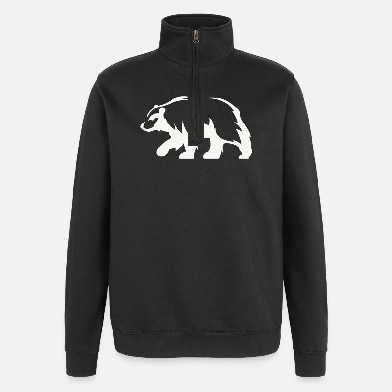 Bear Silhouette - Quarter-Zip Sweatshirt - black