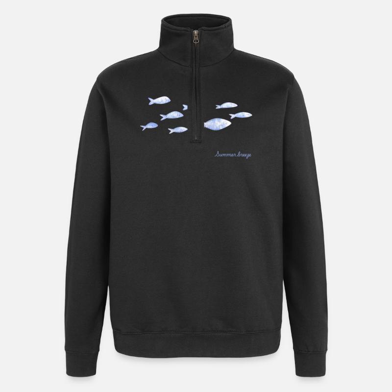 Summer Breeze Aquatic Fish - Quarter-Zip Sweatshirt - black