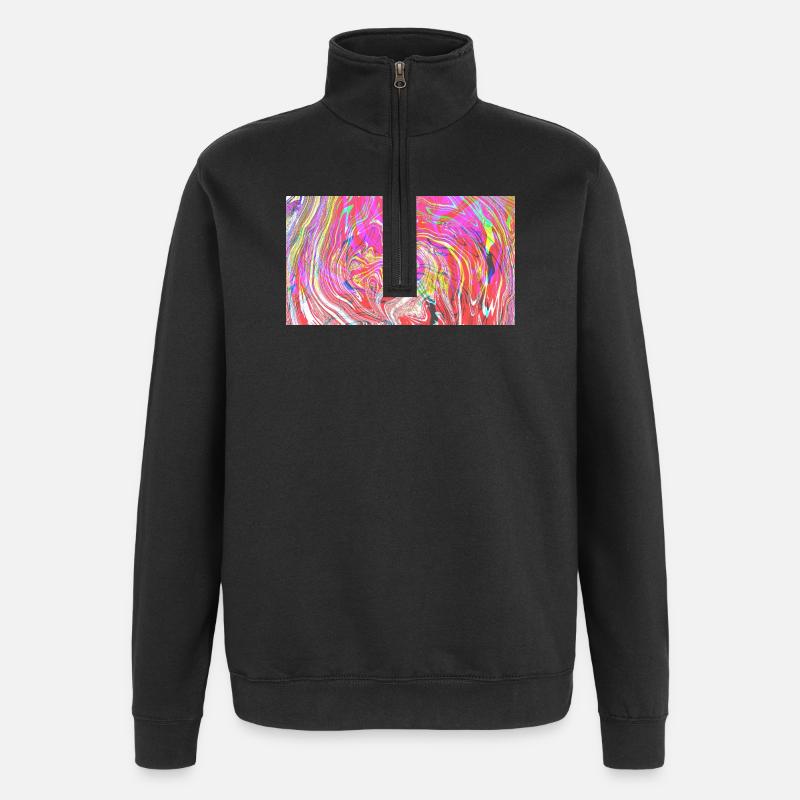 Farbrausch Wirbelkunst - Quarter-Zip-Sweatshirt - Schwarz
