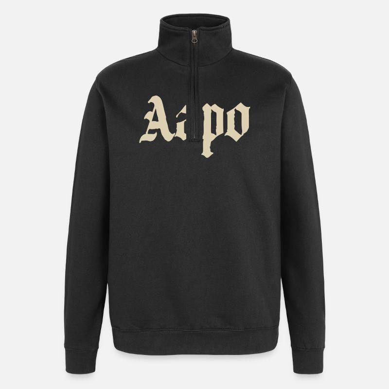 Aapo Gothic Name - Quarter-Zip Sweatshirt - black