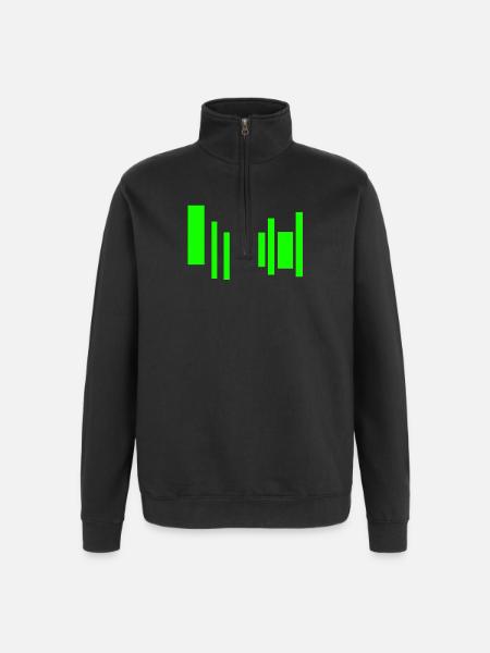 Neon Equalizer Rhythm - Quarter-Zip-Sweatshirt - Schwarz