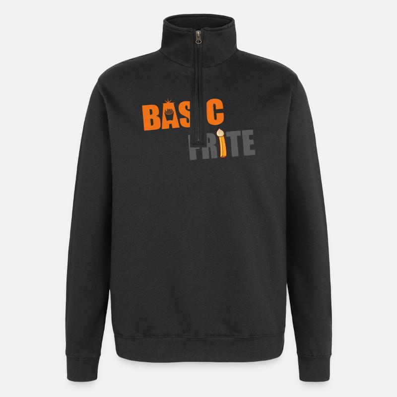Basic frite 2 - Sweat à zip 1/4 - noir