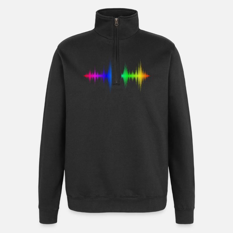 Rainbow Sound Waves - Quarter-Zip Sweatshirt - black