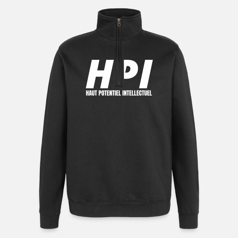 surdoué, quotient intellectuel, QI - Sweat à zip 1/4 - noir
