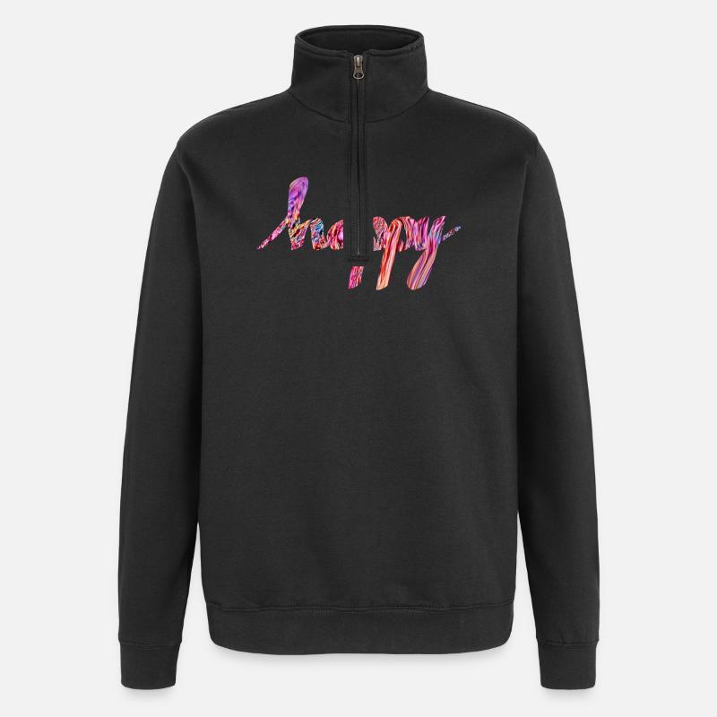 content - Sweat à zip 1/4 - noir