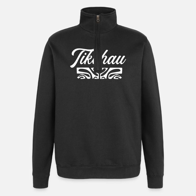 TIKEHAU (blanc) - Sweat à zip 1/4 - noir