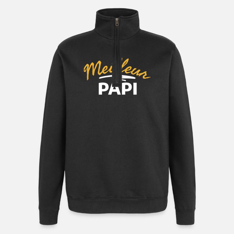 Grandpa Design with Humorous Message - Quarter-Zip Sweatshirt - black